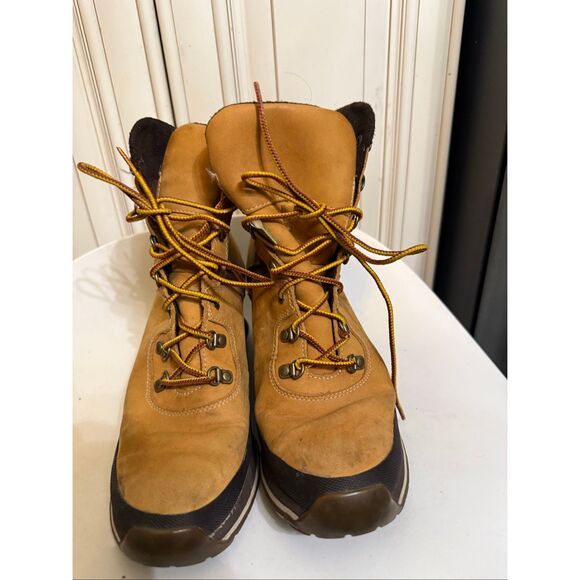 Timberland Women's Canary Leather Lace Up Wedge Ankle Boots Tan Brown Size 8 - Picture 5 of 13